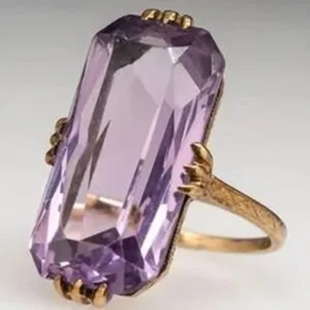 New large Square Purple Stone Ring?Available sizes 6, 7, 8,